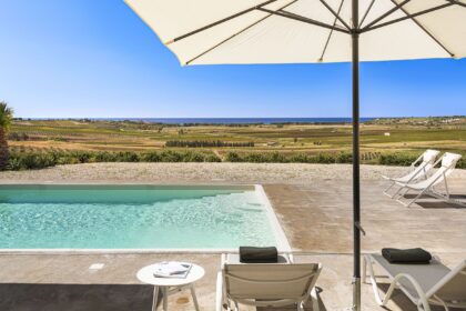 Villa Aria's private pool with the panoramic view