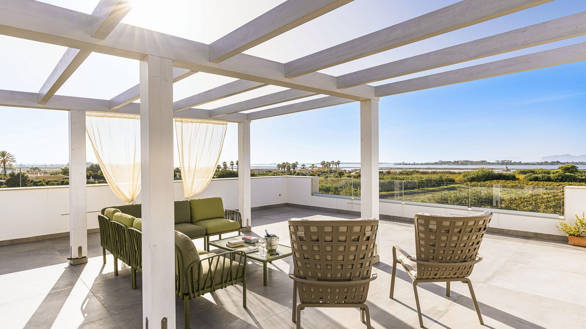 The panoramic terrace of Villa Mozia View