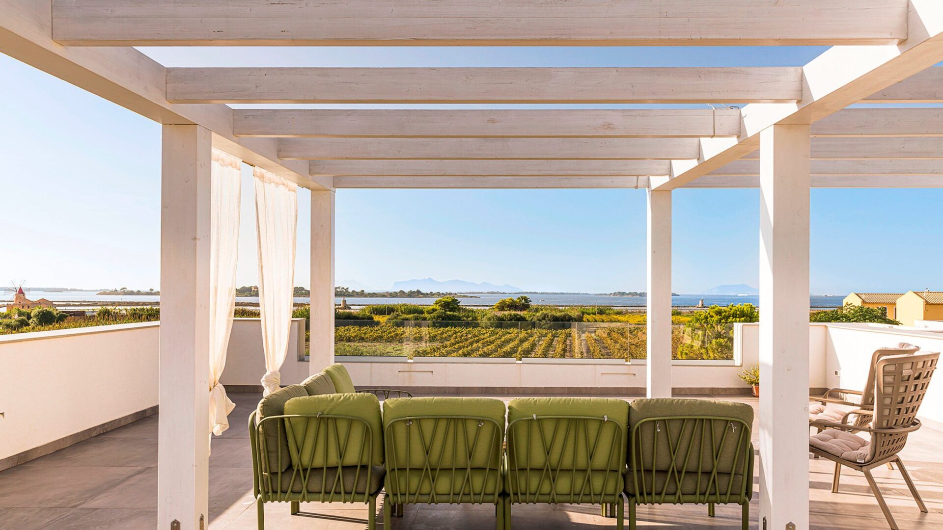 The panoramic terrace of Villa Mozia View