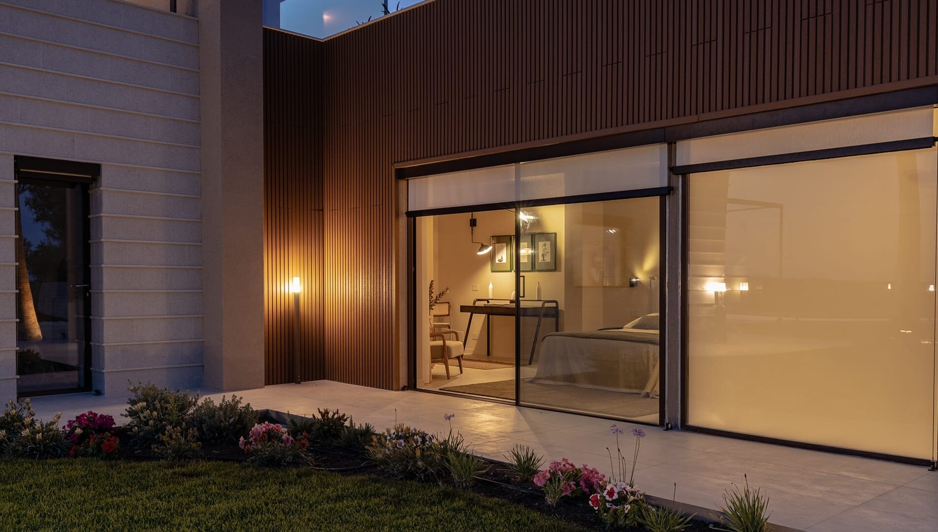 Villa Zenit's outside at the evening