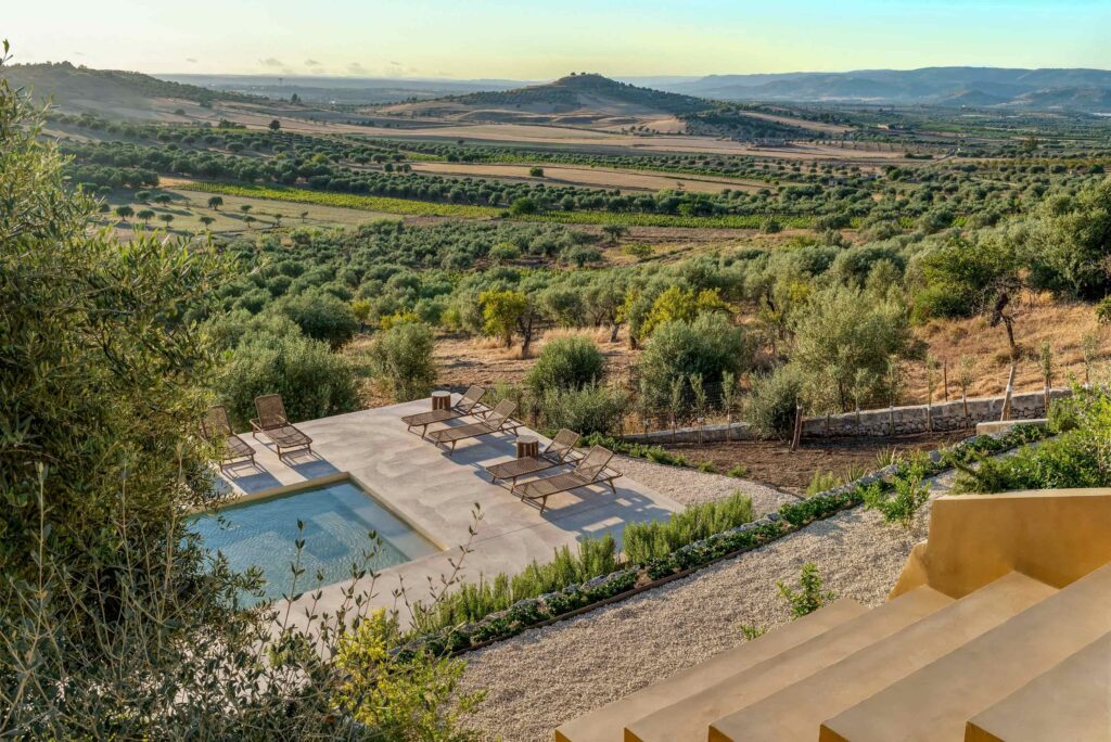 View of the Sicilian countryside from villa Ariusa